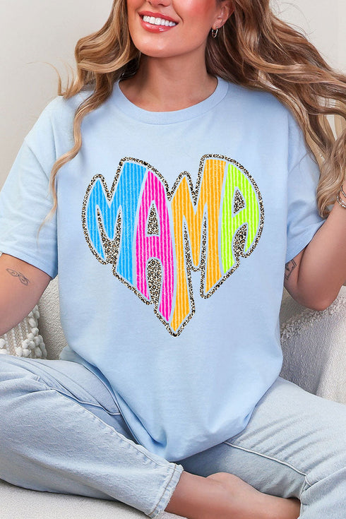 Wild Mama Bright Leopard Short Sleeve Relaxed Fit T-Shirt