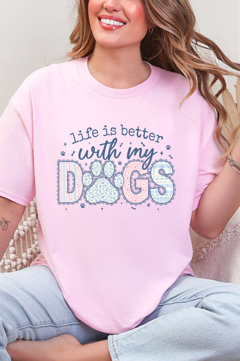 With My Dogs Floral Reverie Short Sleeve Relaxed Fit T-Shirt
