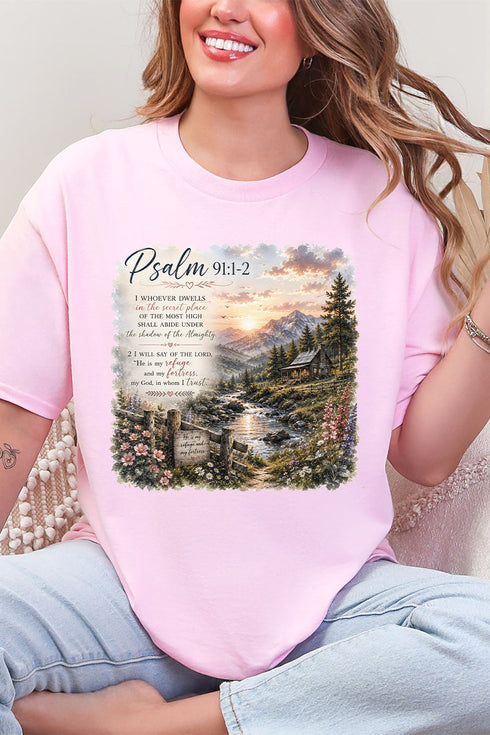 Scenic Psalm 91 Short Sleeve Relaxed Fit T-Shirt