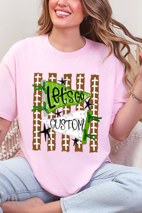 Personalized Touchdown Cheers Short Sleeve Relaxed Fit T-Shirt *Enter Custom Text