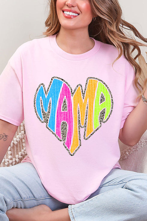 Wild Mama Bright Leopard Short Sleeve Relaxed Fit T-Shirt