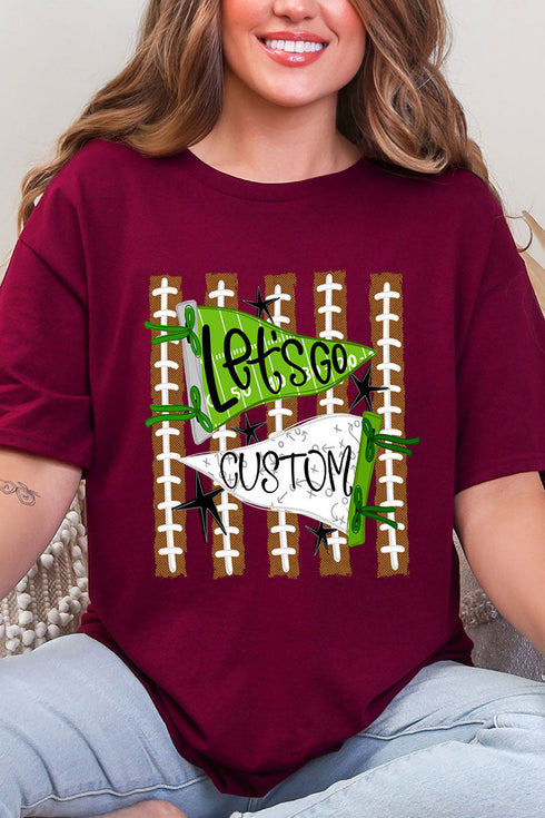 Personalized Touchdown Cheers Short Sleeve Relaxed Fit T-Shirt *Enter Custom Text