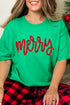 Merry Script Faux Tinsel Transfer Short Sleeve Relaxed Fit T-Shirt