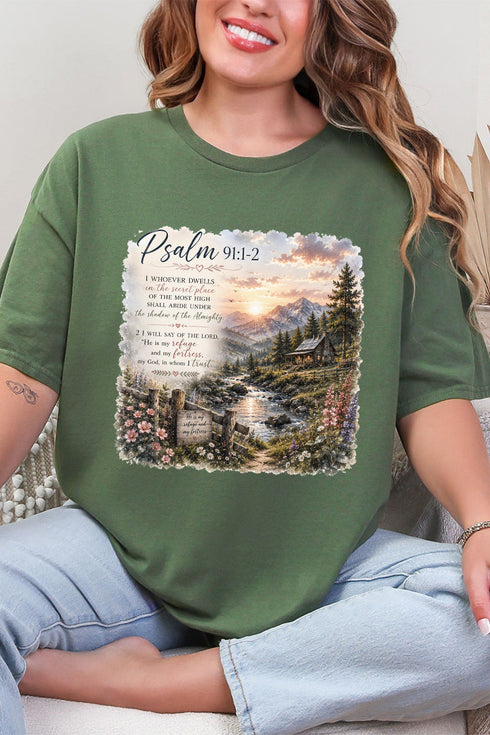 Scenic Psalm 91 Short Sleeve Relaxed Fit T-Shirt