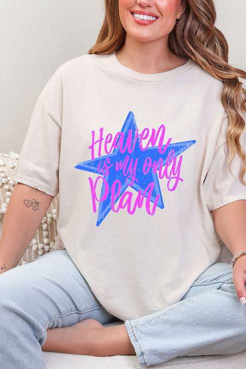 Heaven Is My Only Plan Short Sleeve Relaxed Fit T-Shirt