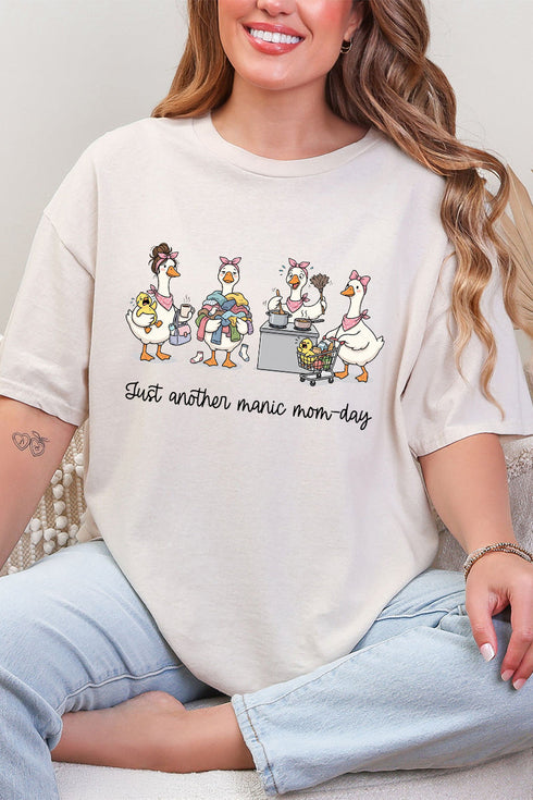 Manic Mom-day Geese Short Sleeve Relaxed Fit T-Shirt