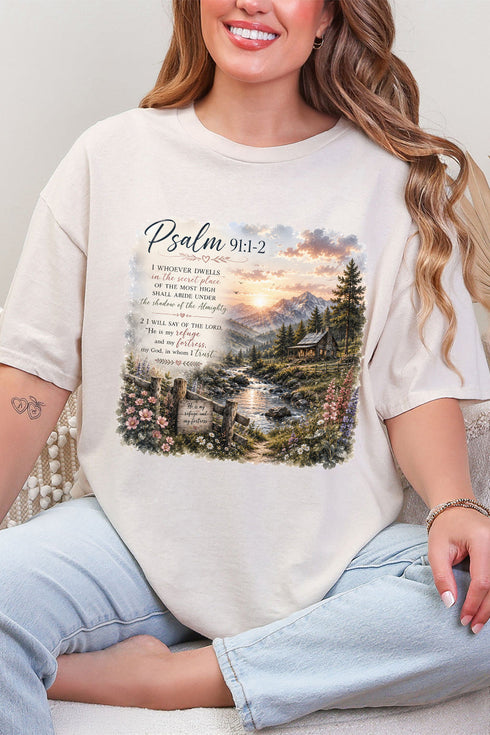 Scenic Psalm 91 Short Sleeve Relaxed Fit T-Shirt