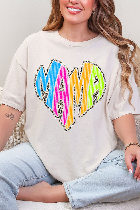 Wild Mama Bright Leopard Short Sleeve Relaxed Fit T-Shirt