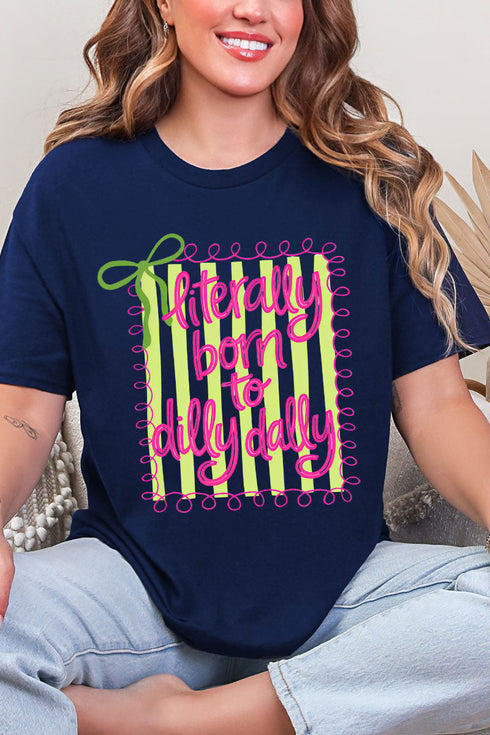 Swirls & Stripes Dilly Dally Short Sleeve Relaxed Fit T-Shirt