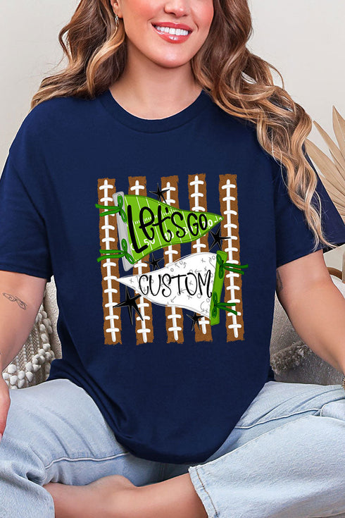 Personalized Touchdown Cheers Short Sleeve Relaxed Fit T-Shirt *Enter Custom Text