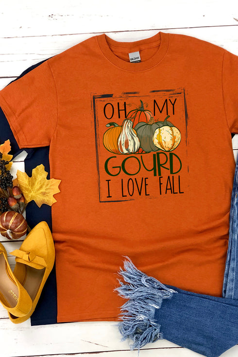 Oh My Gourd I Love Fall Short Sleeve Relaxed Fit T-Shirt