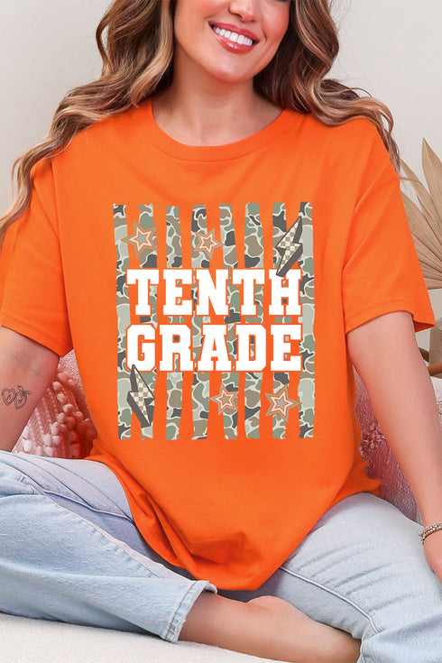 Camo School Era: Sixth To Tenth Grade Short Sleeve Relaxed Fit T-Shirt *Choose Your Grade