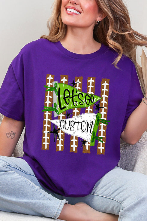 Personalized Touchdown Cheers Short Sleeve Relaxed Fit T-Shirt *Enter Custom Text