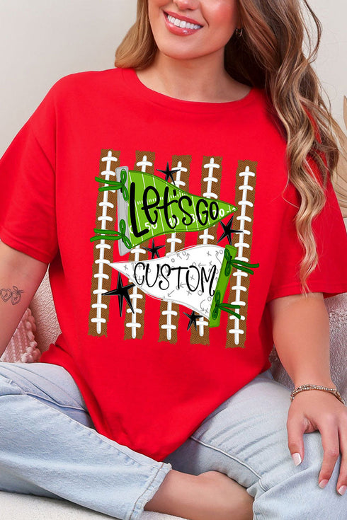 Personalized Touchdown Cheers Short Sleeve Relaxed Fit T-Shirt *Enter Custom Text