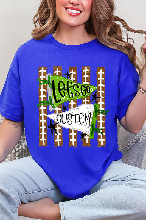 Personalized Touchdown Cheers Short Sleeve Relaxed Fit T-Shirt *Enter Custom Text