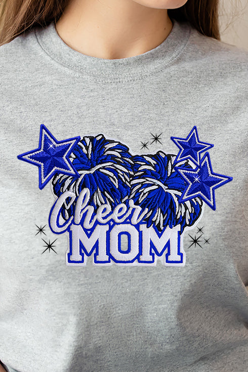Royal Blue Cheer Mom Short Sleeve Relaxed Fit T-Shirt