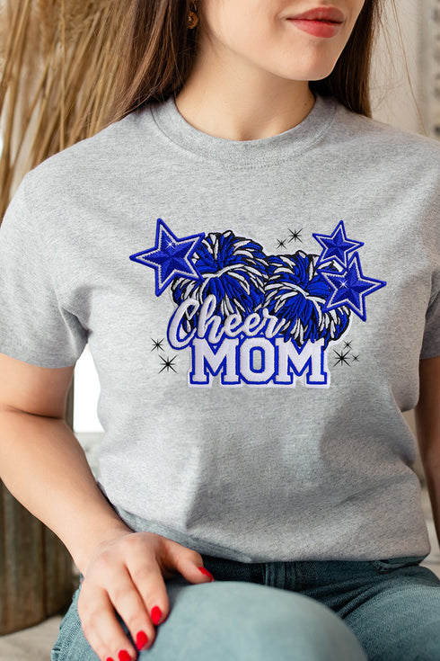Royal Blue Cheer Mom Short Sleeve Relaxed Fit T-Shirt