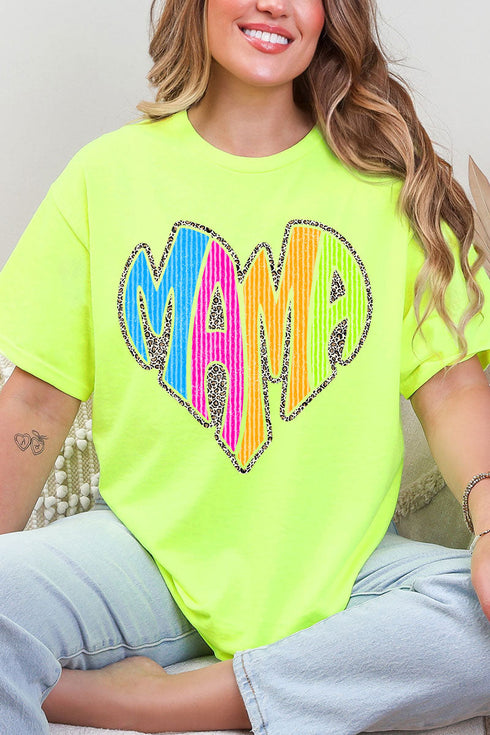 Wild Mama Bright Leopard Short Sleeve Relaxed Fit T-Shirt