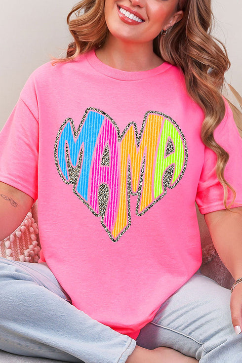 Wild Mama Bright Leopard Short Sleeve Relaxed Fit T-Shirt