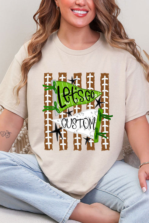 Personalized Touchdown Cheers Short Sleeve Relaxed Fit T-Shirt *Enter Custom Text