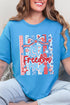 Striped Coquette Let Freedom Ring Short Sleeve Relaxed Fit T-Shirt