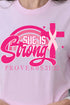 She Is Strong Pink Ribbon Short Sleeve Relaxed Fit T-Shirt