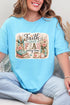 Faith Over Fear Floral Devotion Short Sleeve Relaxed Fit T-Shirt