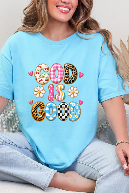 God Is Good Happy Mix Short Sleeve Relaxed Fit T-Shirt