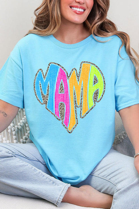 Wild Mama Bright Leopard Short Sleeve Relaxed Fit T-Shirt