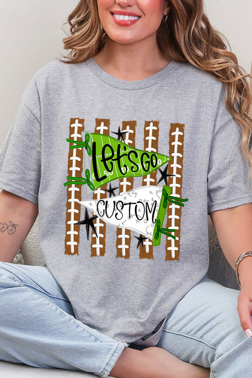 Personalized Touchdown Cheers Short Sleeve Relaxed Fit T-Shirt *Enter Custom Text