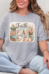 Faith Over Fear Floral Devotion Short Sleeve Relaxed Fit T-Shirt