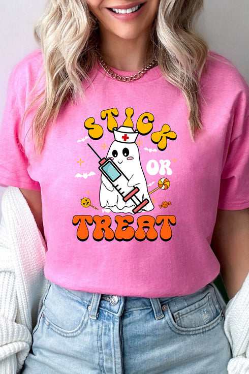 Stick Or Treat Short Sleeve Relaxed Fit T-Shirt