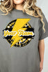 Tie Dye Bolt Black And Yellow Short Sleeve Relaxed Fit T-Shirt