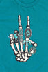 Turquoise Stacked Skeleton Short Sleeve Relaxed Fit T-Shirt