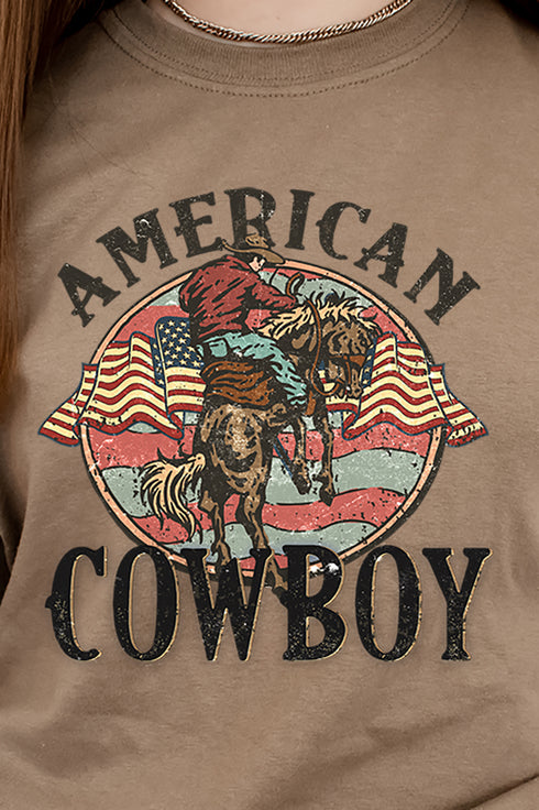 Vintage American Cowboy Short Sleeve Relaxed Fit T-Shirt