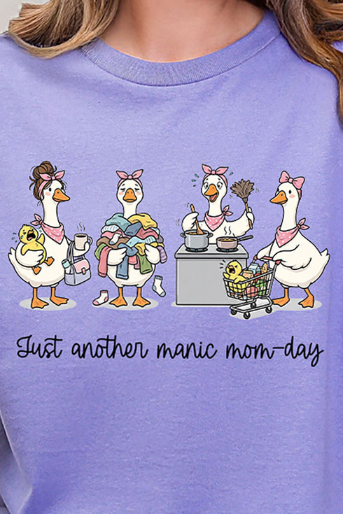 Manic Mom-day Geese Short Sleeve Relaxed Fit T-Shirt