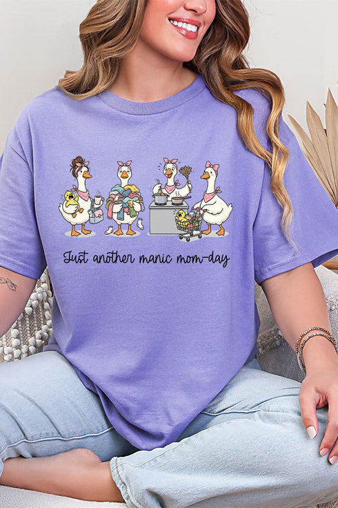 Manic Mom-day Geese Short Sleeve Relaxed Fit T-Shirt