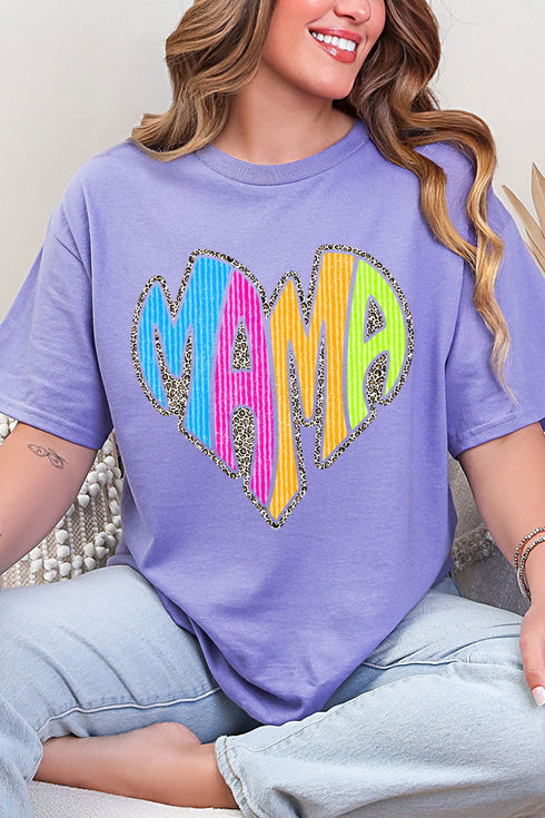 Wild Mama Bright Leopard Short Sleeve Relaxed Fit T-Shirt