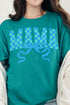 Aqua Checkered Arched Mama Short Sleeve Relaxed Fit T-Shirt