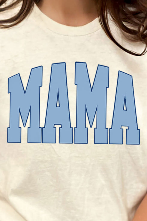 Blue Arched Mama Short Sleeve Relaxed Fit T-Shirt