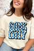 Blue Checkered Game Day Short Sleeve Relaxed Fit T-Shirt