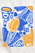 Blue Doodle Touchdown Season Short Sleeve Relaxed Fit T-Shirt