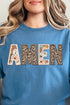 Boho Amen Faux Embroidery Transfer Short Sleeve Relaxed Fit T-Shirt