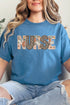Boho Nurse Faux Embroidery Transfer Short Sleeve Relaxed Fit T-Shirt