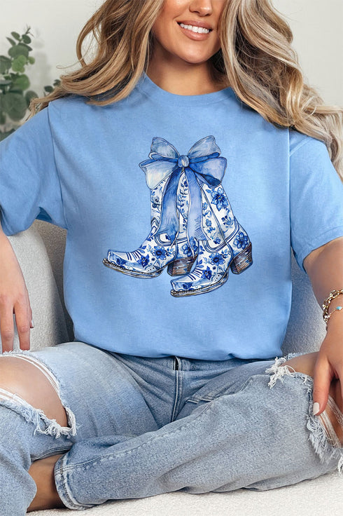 Coastal Cowgirl Coquette Bow Short Sleeve Relaxed Fit T-Shirt
