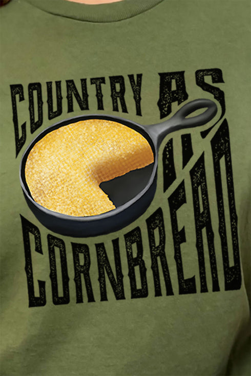 Country As Cornbread Skillet Short Sleeve Relaxed Fit T-Shirt