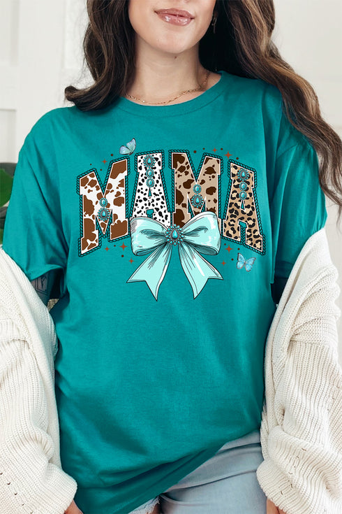 Cowhide Coquette Mama Short Sleeve Relaxed Fit T-Shirt