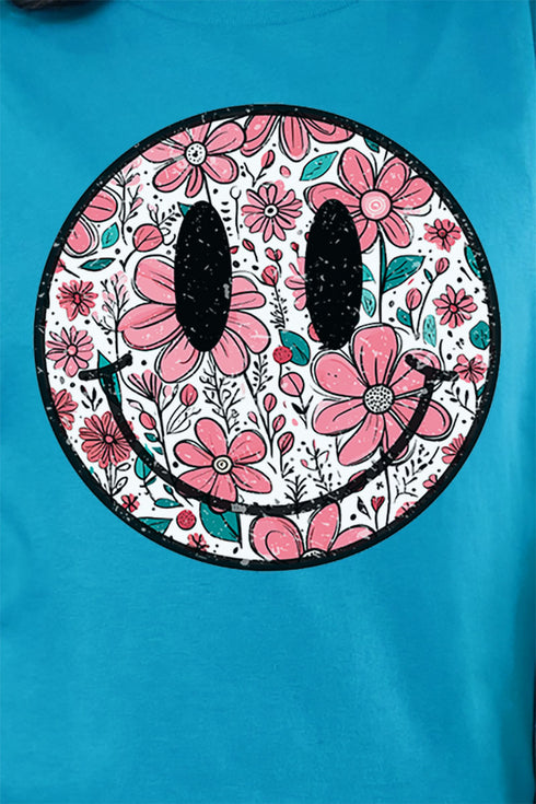 Daisy Flower Smile Short Sleeve Relaxed Fit T-Shirt