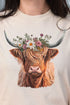 Daisy Highland Cow Short Sleeve Relaxed Fit T-Shirt