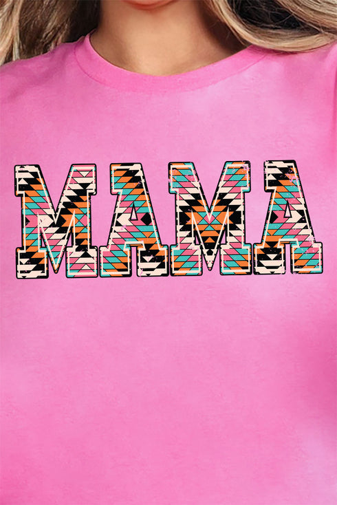Distressed Aztec Mama Short Sleeve Relaxed Fit T-Shirt